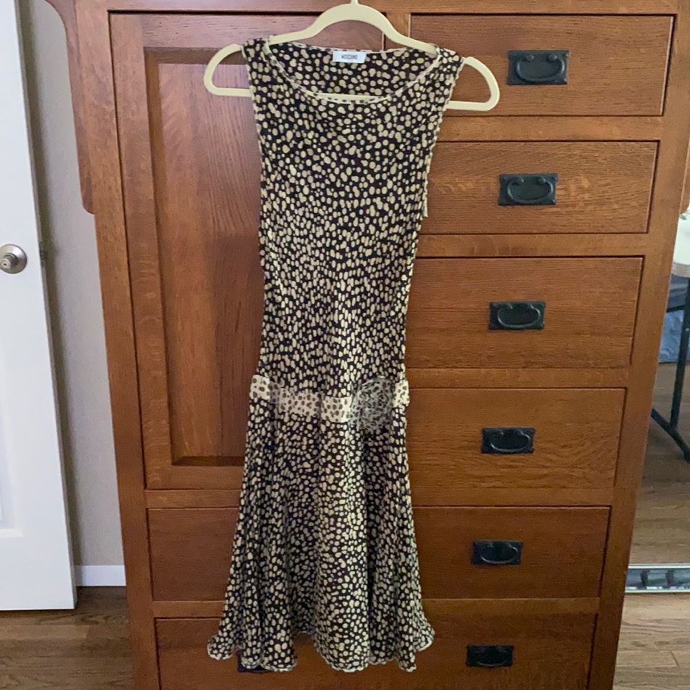 Moschino low waist polka dot print silk dress